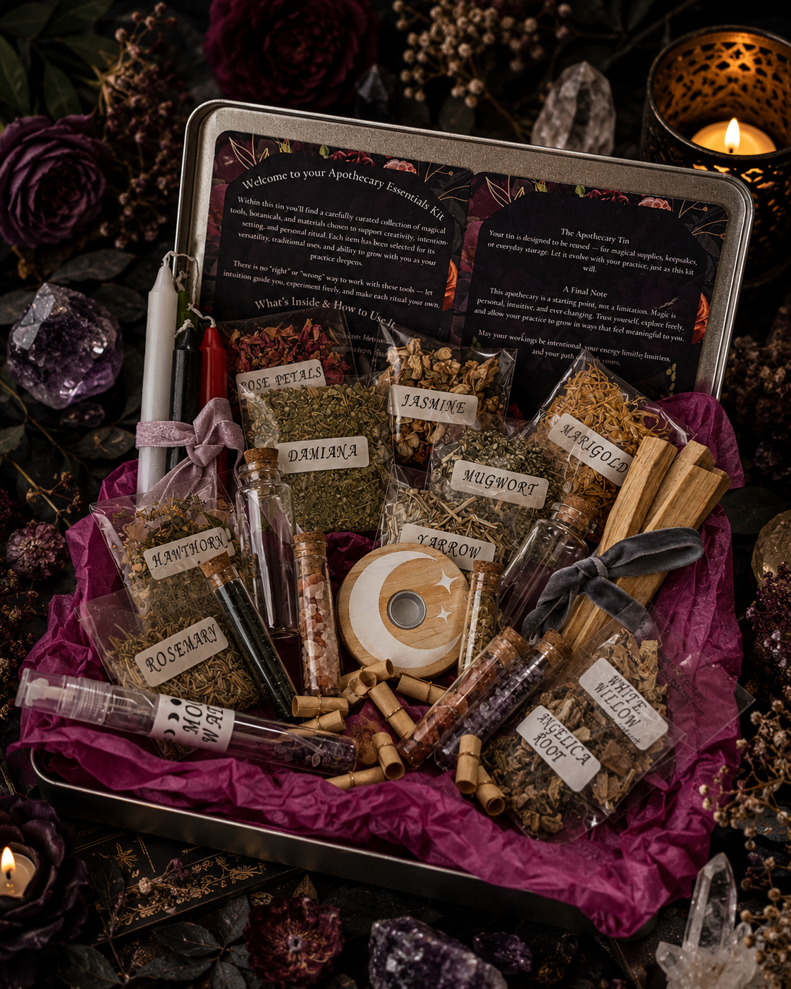 Apothecary Essentials Tin - Luxury Witchcraft Supplies Kit