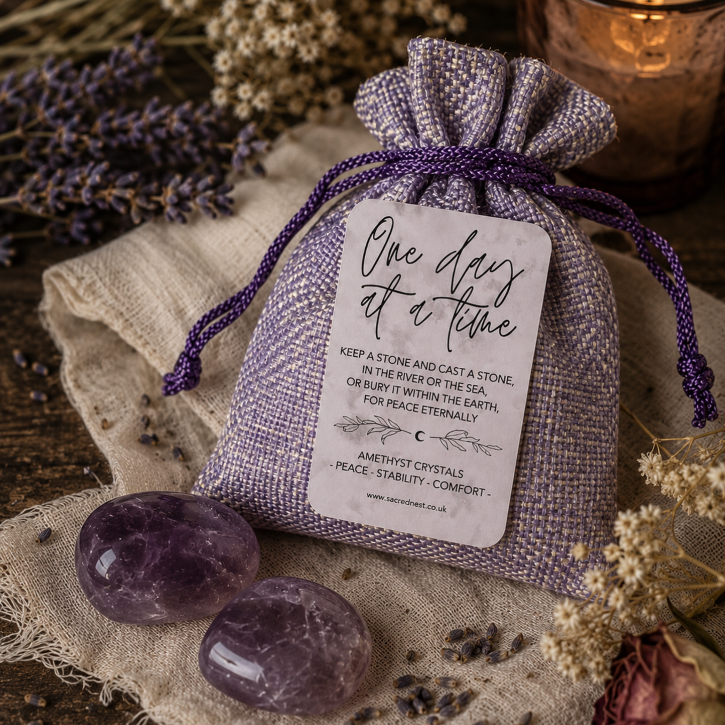 One Day at A Time Crystal Gift Set | Unique Gifts to Show Support through Grief, Loss, Someone Having a Tough Time