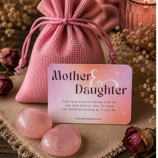 Mother and Daughter Rose Quartz Crystal Set - Tumble Stones to Share