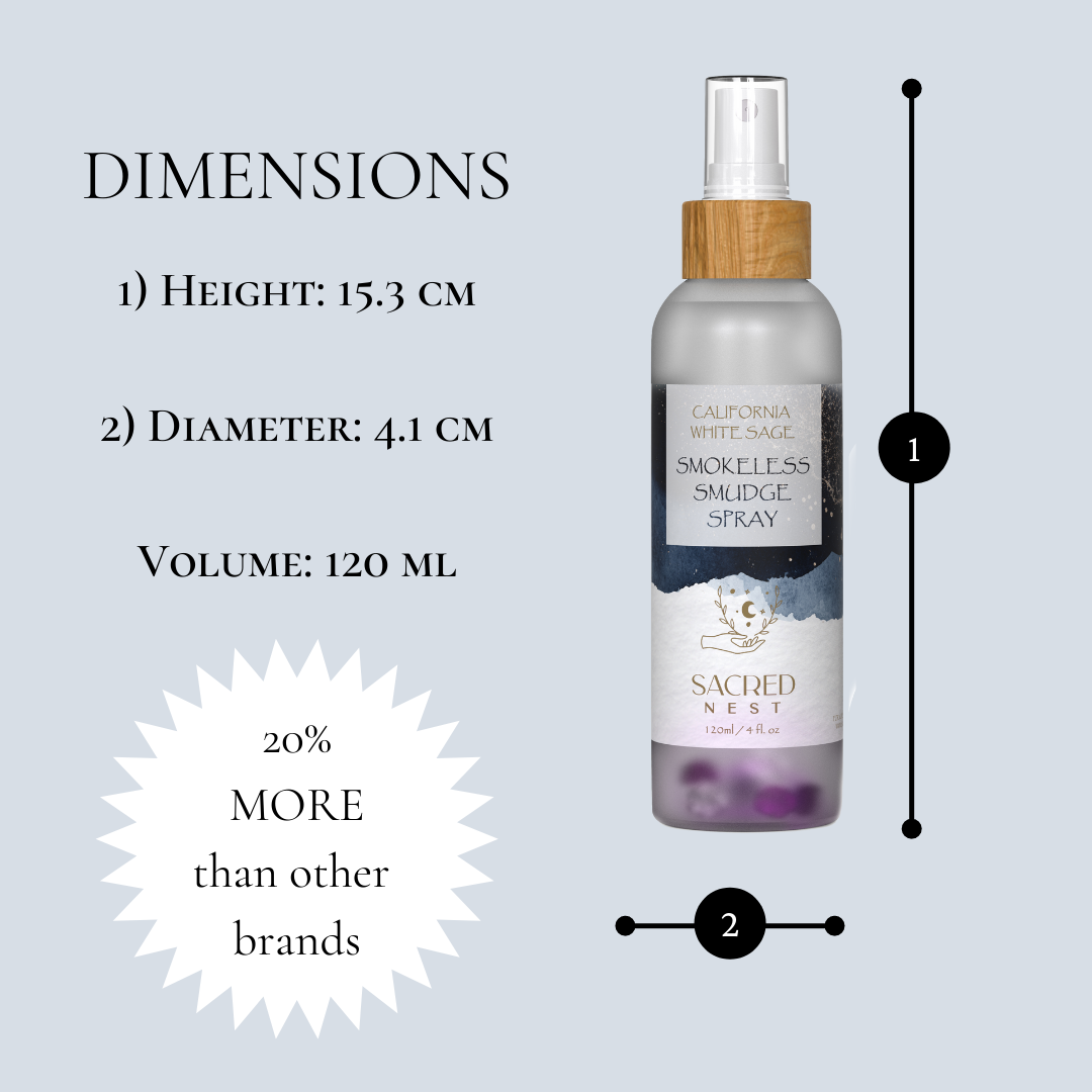 California White Sage Smudge Spray with Moon Charged Crystals