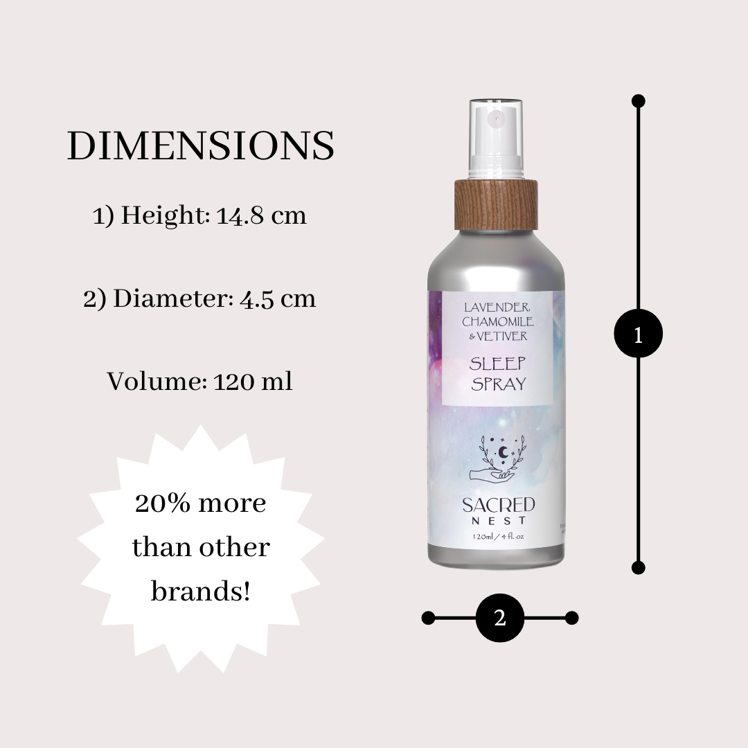 Lavender, Chamomile & Vetiver Deep Sleep Pillow Spray with Blue Lace Agate, Amethyst & Clear Quartz