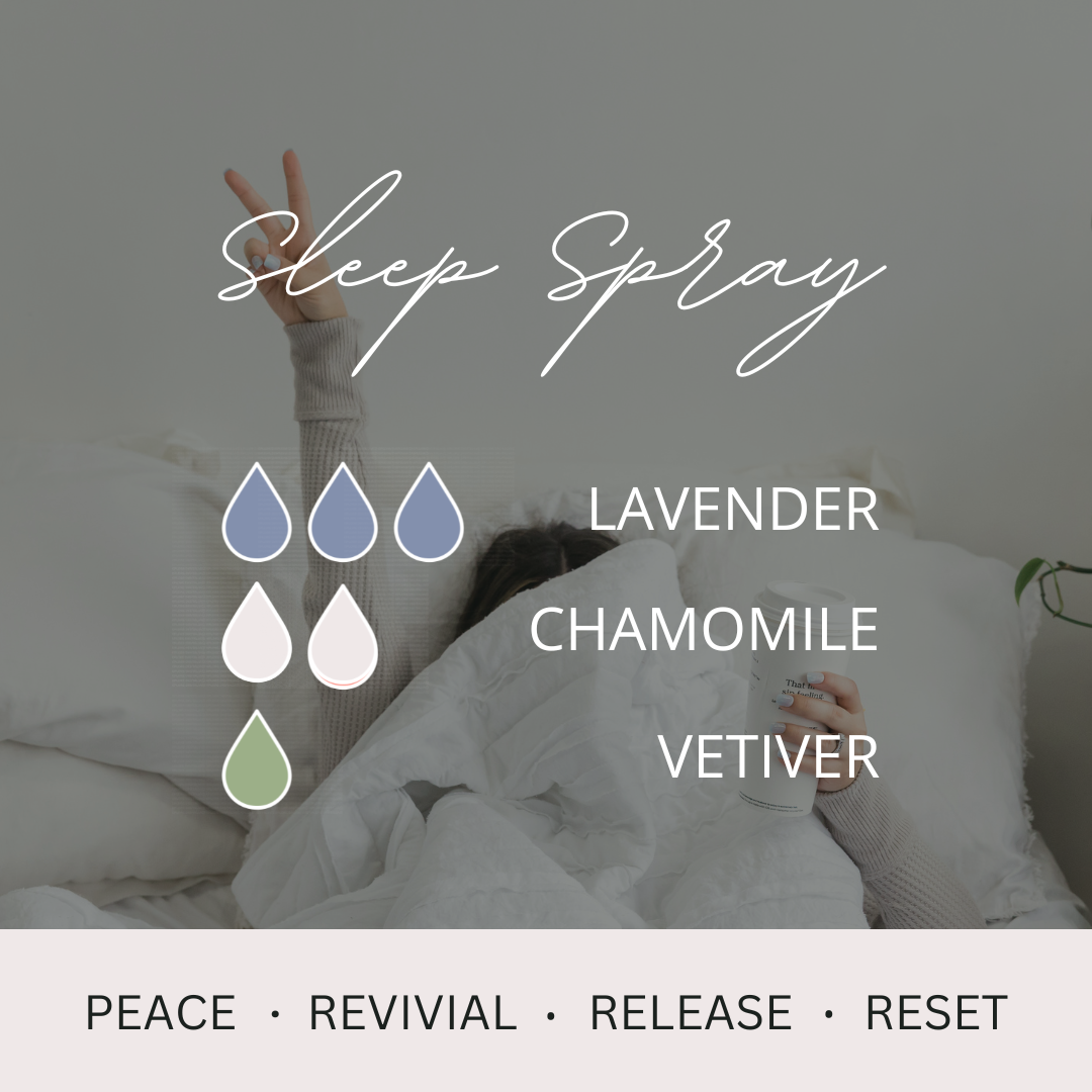 Lavender, Chamomile & Vetiver Deep Sleep Pillow Spray with Blue Lace Agate, Amethyst & Clear Quartz