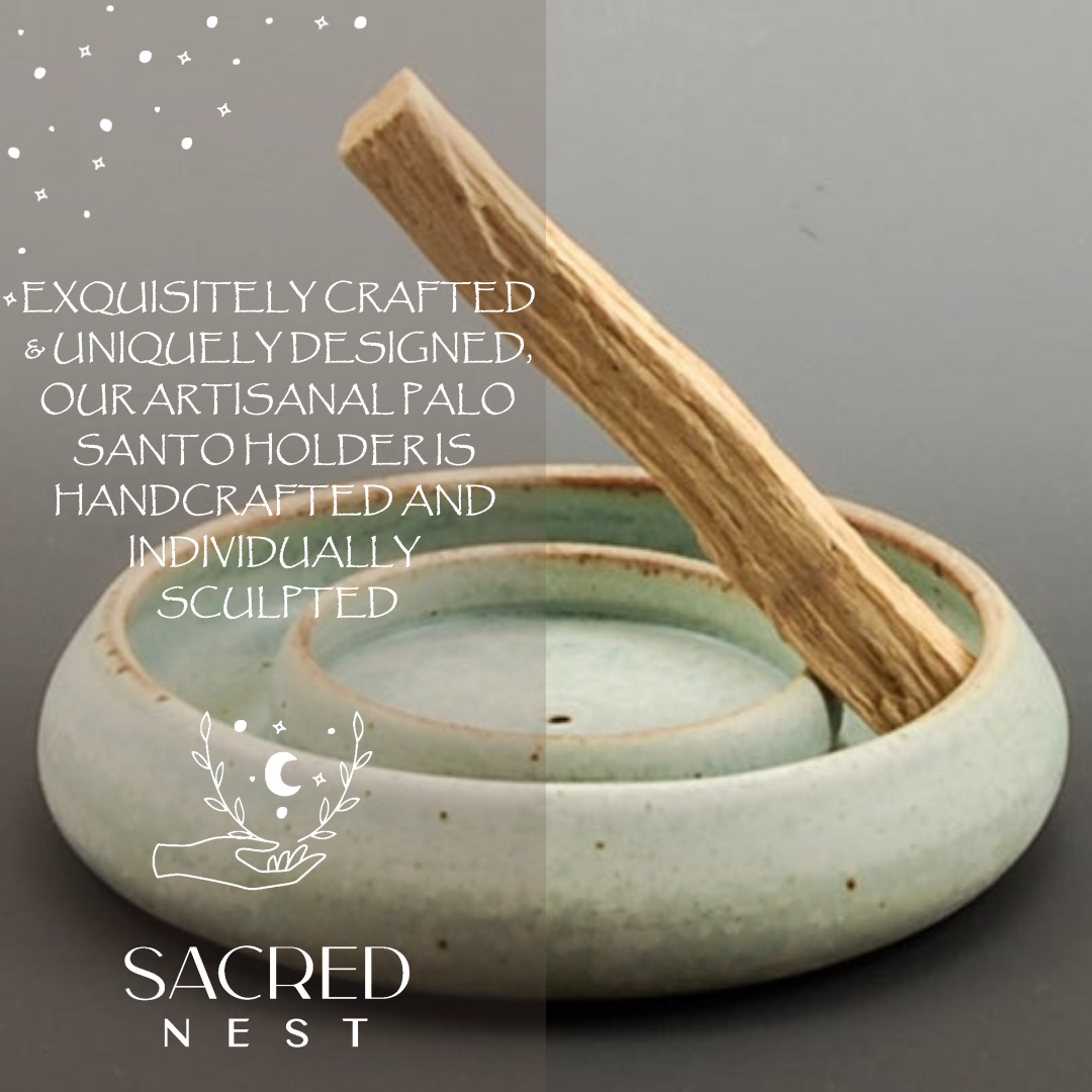 Ceramic Stoneware Palo Santo Holder & Incense Sticks Bundle